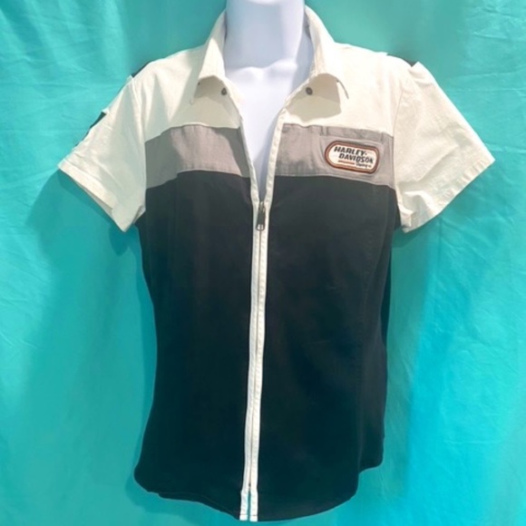 Harley Davidson Zipper Front Collar Shirt - Picture 1 of 13
